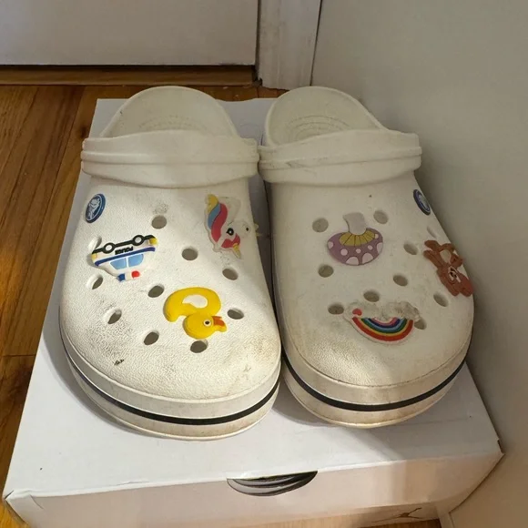 CROCS | Shoes | White Clogs With Fun Charms | Poshmark display picture 1